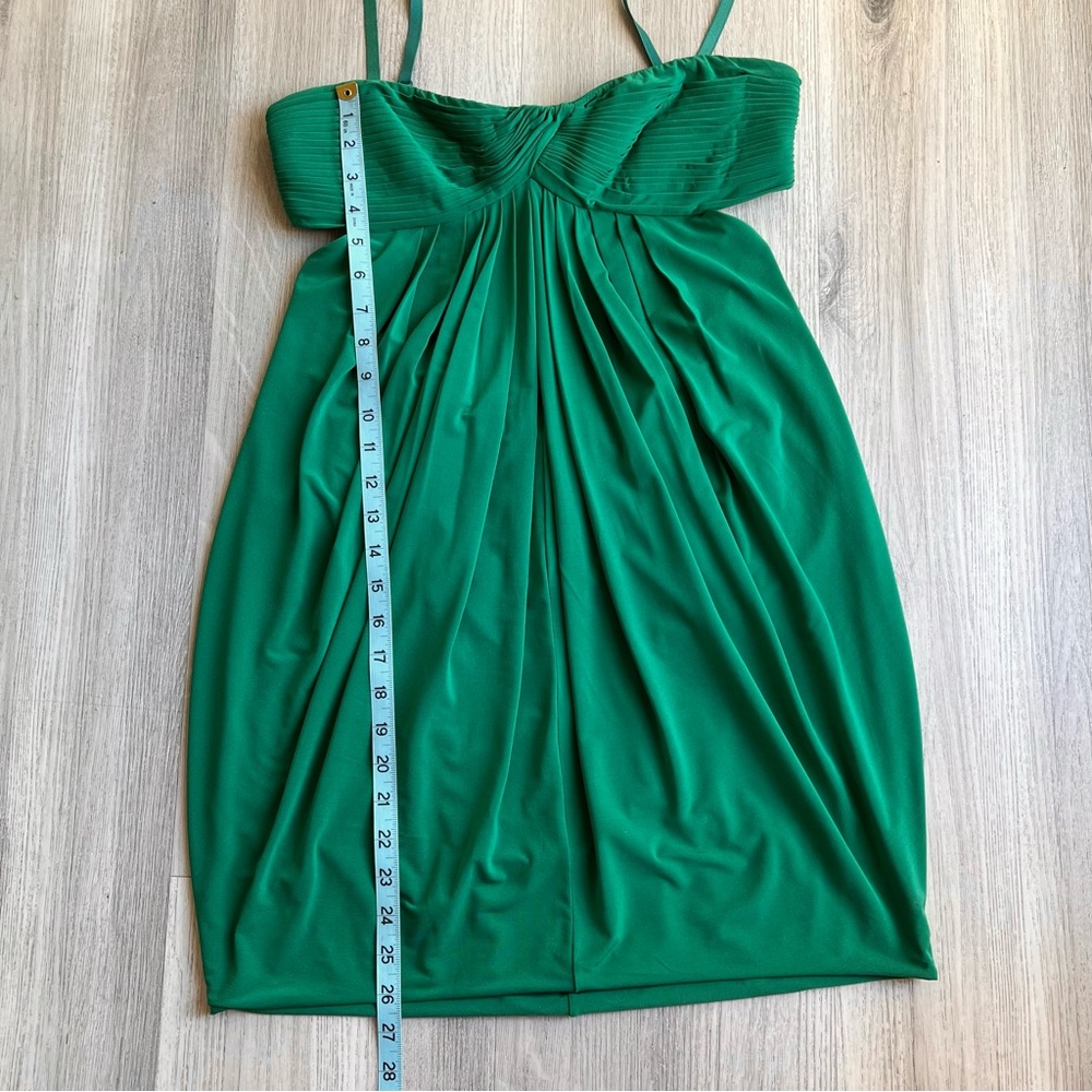BCBGMaxazria Medium Emerald Green Open Back Mini Dress Strapless Straps - Picture 11 of 16